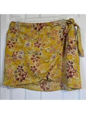 DR2 Yellow Floral Wrap Skirt XL